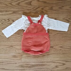 Cat & Jack 6-9M Bubble and Long Sleeve Top Set EUC Pumpkin Fall Farm Autumn